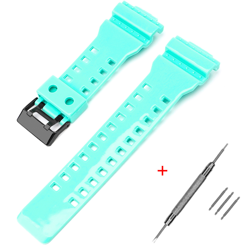 Купити Ремінець для Casio G-Shock GA-100/110/120 Light Green-Glossy BK салатовий полімерний