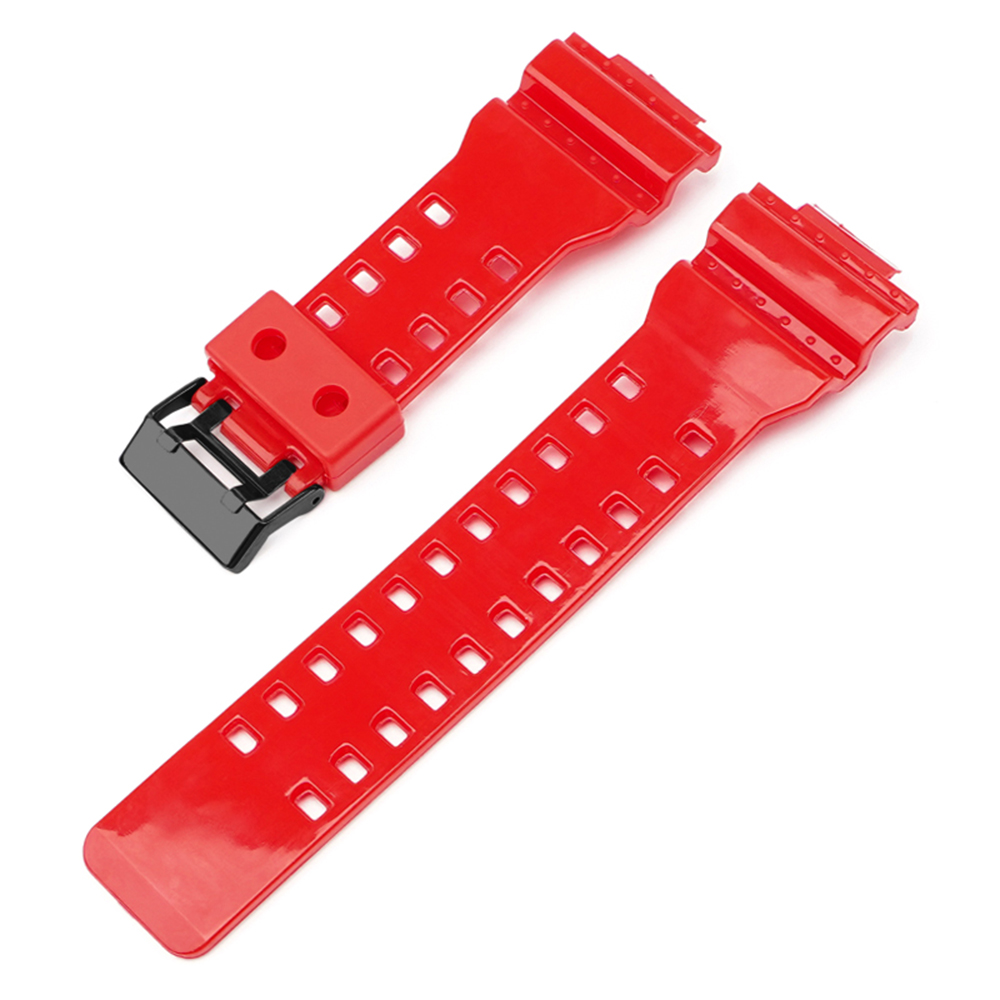 Купити Ремінець для годинника Casio G-Shock GA-100/110/120 Red-Glossy BK червоний полімерний 21.1 см