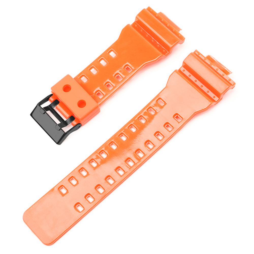 Купити Ремінець для Casio G-Shock GA-100/110/120 Orange-Glossy BK Помаранчевий Полімерний