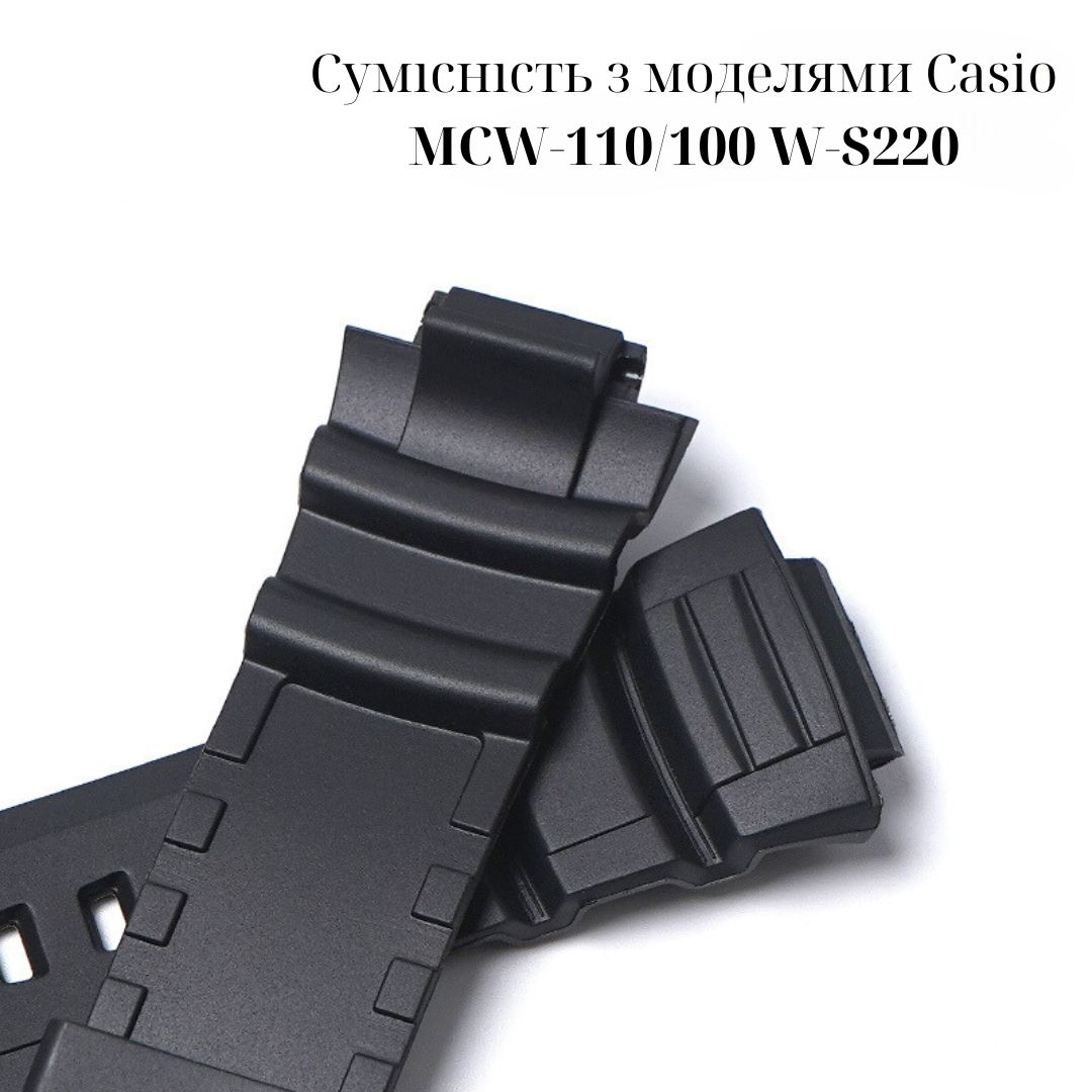 Купити Ремінець для годинника Casio AE-2100 Red SI полімерний червоний (1051-1199)