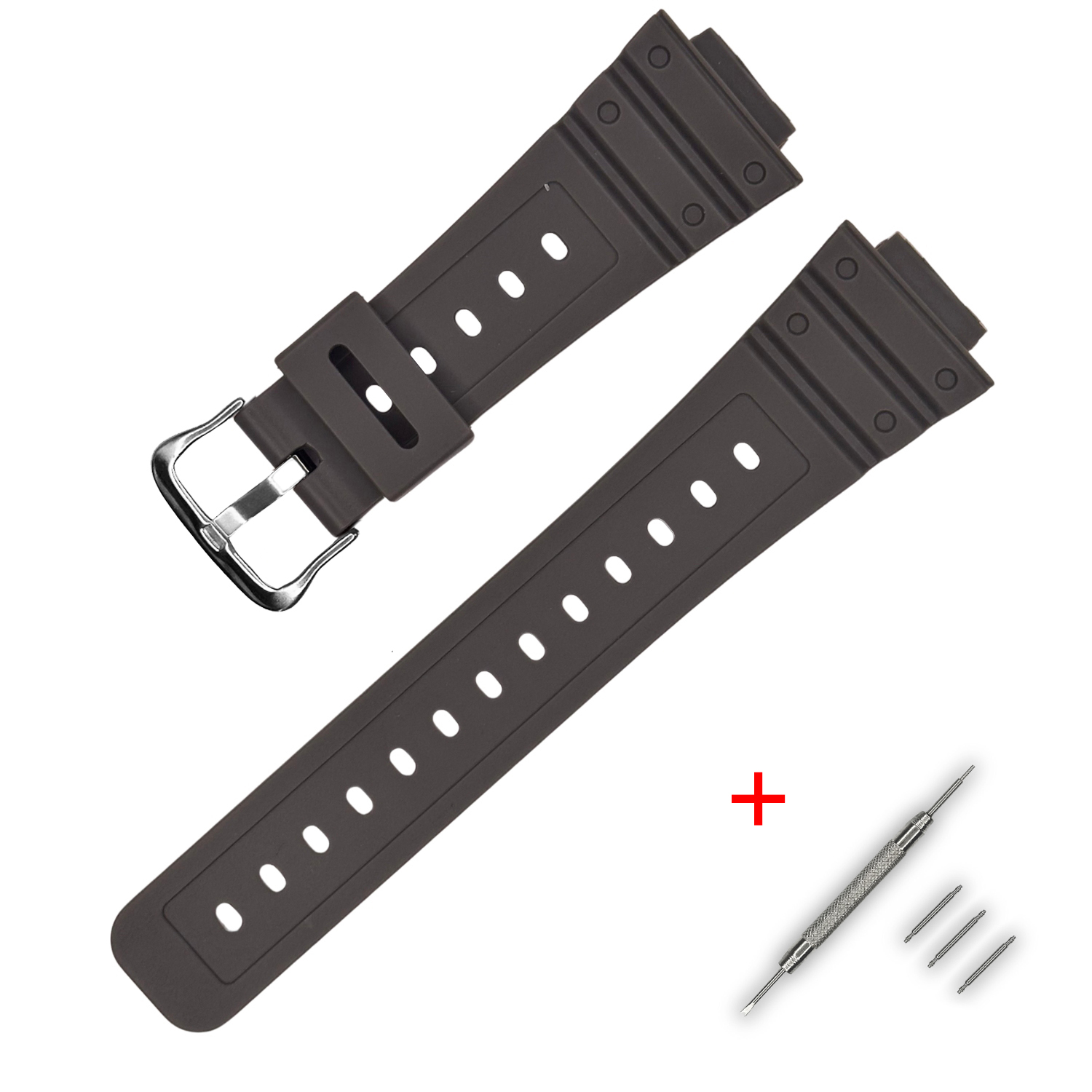 Купити Ремінець для годинника Casio G-Shock DW-5600 Gray SI сірий полімерний (1051-1004)