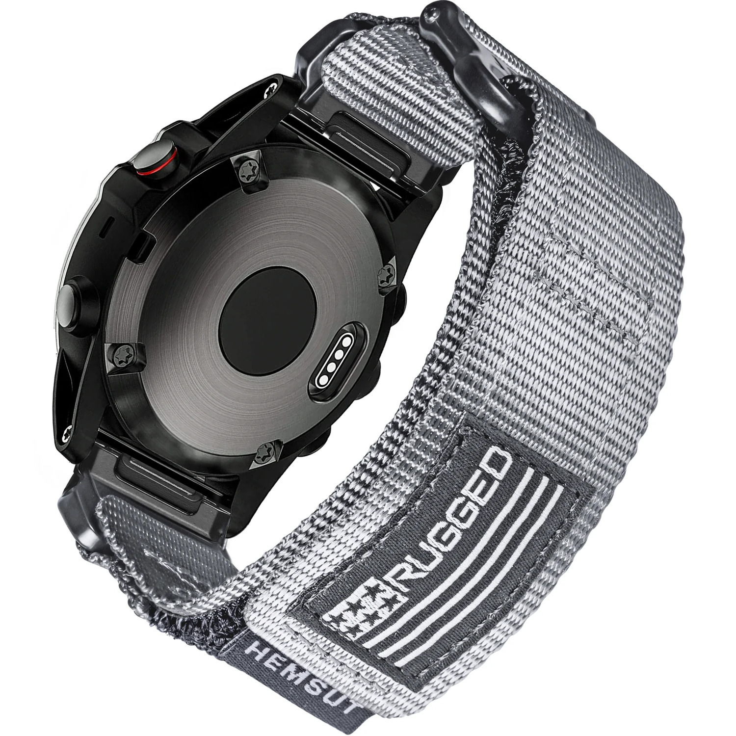 Ремінець Hemsut HGA125 Super Rugged Garmin Grey 20 mm нейлоновий сірий (1051-1303)