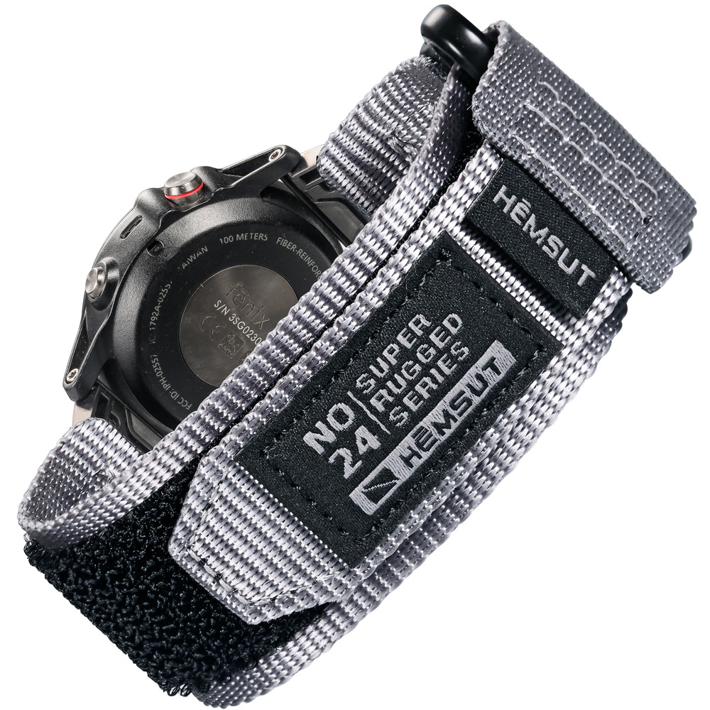 Ремінець Hemsut HS121 Super Strong Nylon Garmin Grey 20 mm для годинника сірий нейлоновий