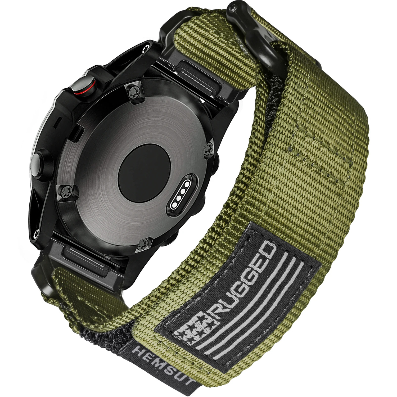 Ремінець Hemsut HGA125 Super Rugged Garmin Green 22 mm нейлоновий зелений (1051-1305)