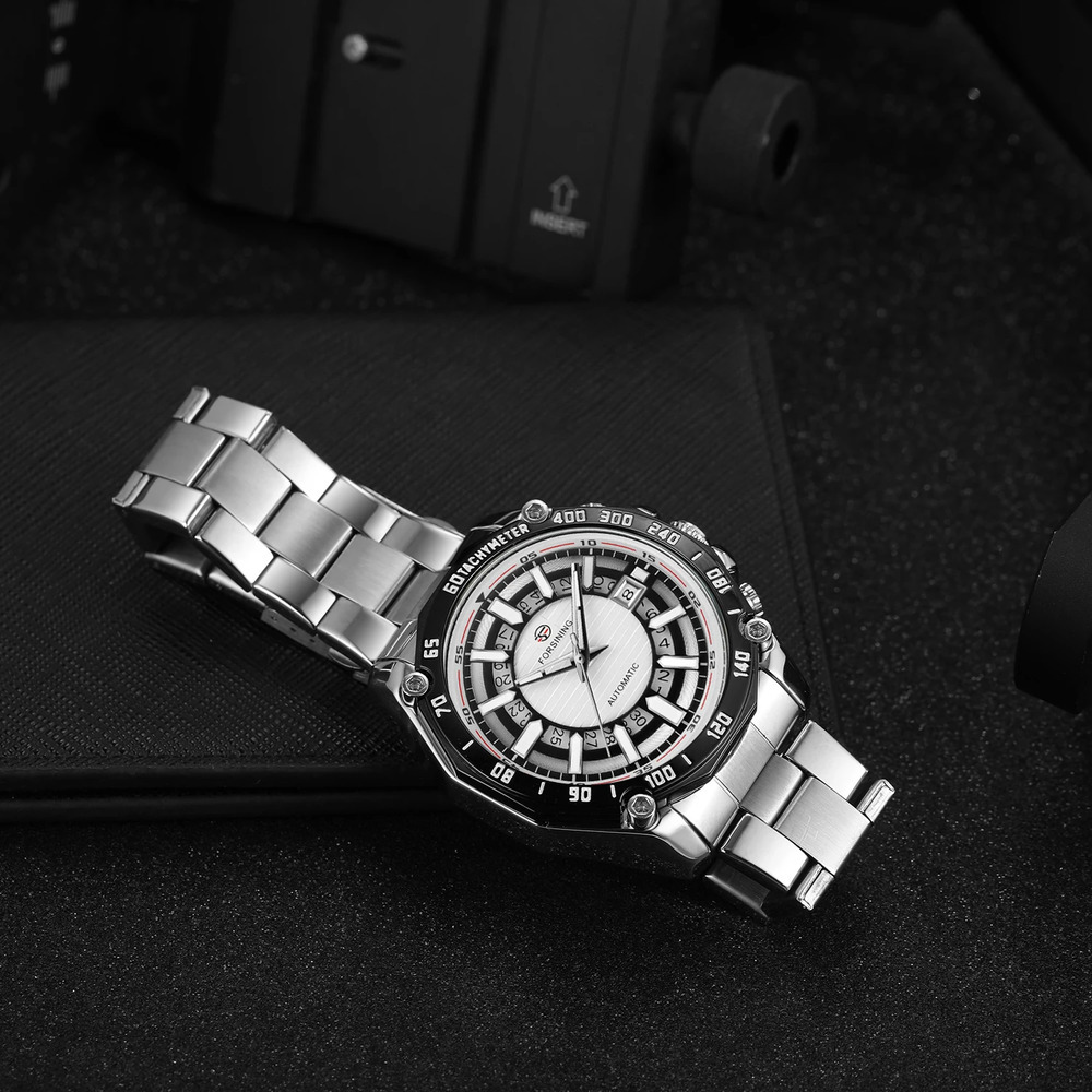 Купити Forsining 8279 Silver-Black-White