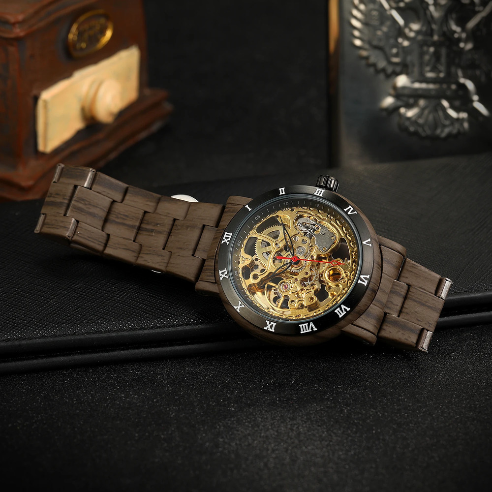 Купити Forsining 8277 Brown-Black-Gold