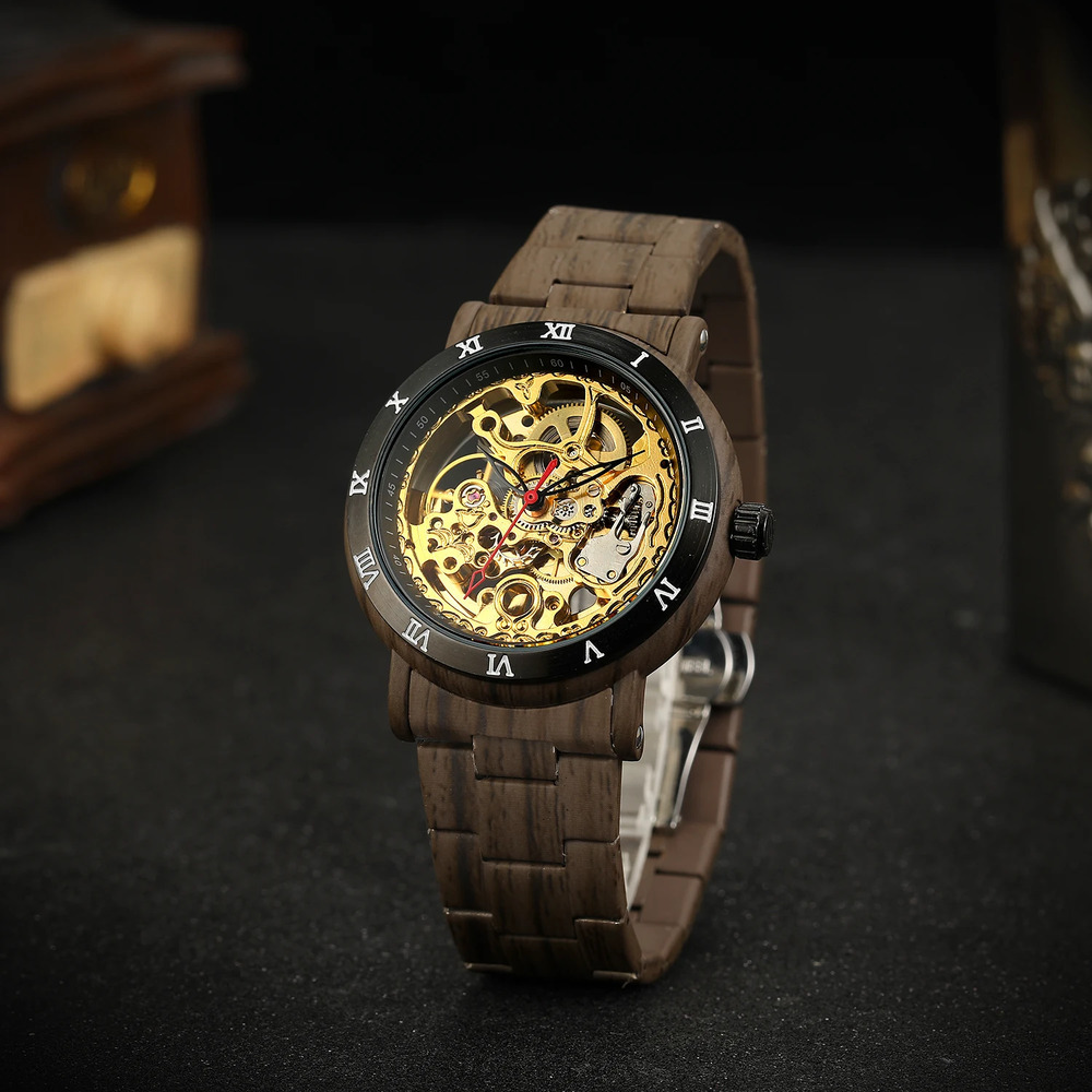 Купити Forsining 8277 Brown-Black-Gold