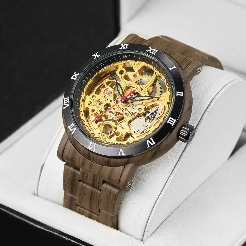 Купити Forsining 8277 Brown-Black-Gold
