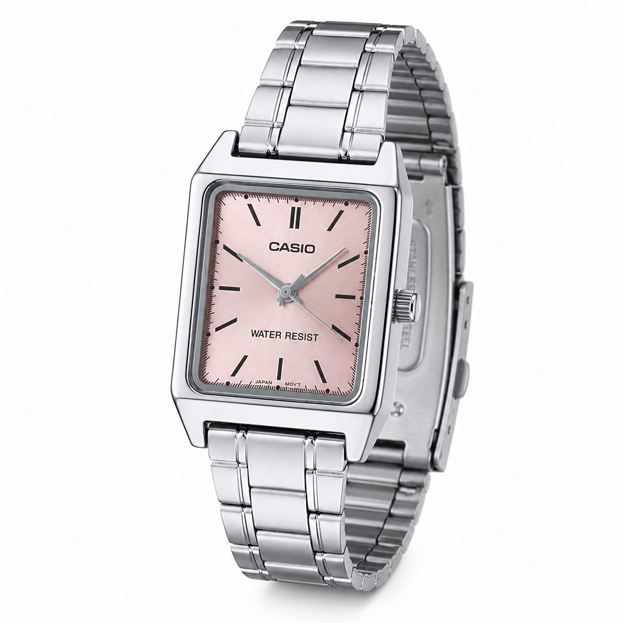 Купити Жіночий годинник Casio LTP-V007D-4E з рожевим циферблатом та сталевим браслетом