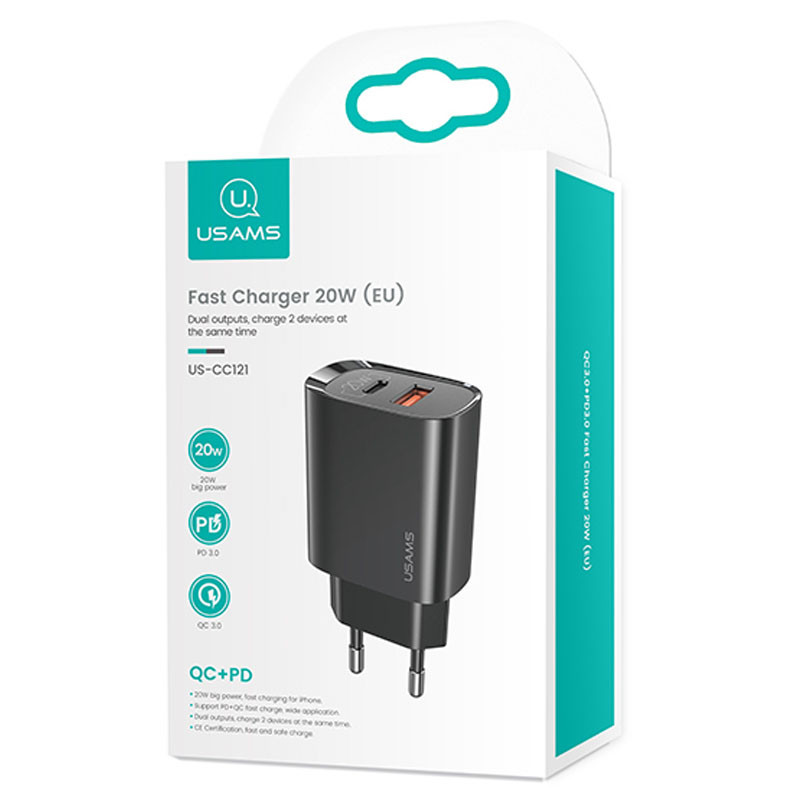 Купити МЗП Usams US-CC121 T35 QC3.0 + PD3.0 20W (1USB-A/1C)