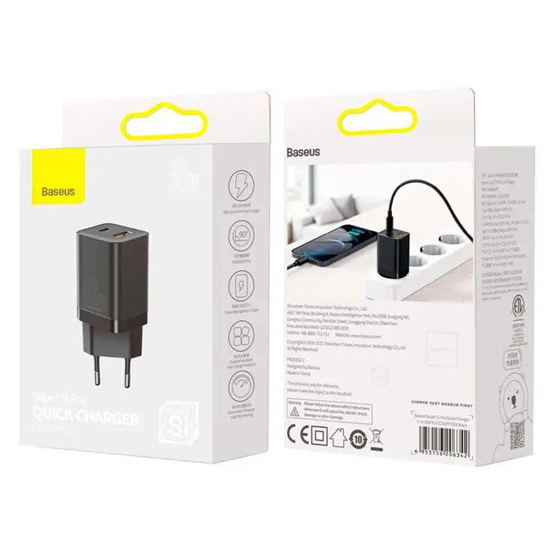 Купити МЗП Baseus Super Si Pro Quick Charger PD30W+QC3.0 (1USB-A/1C) (CCSUPP-E)