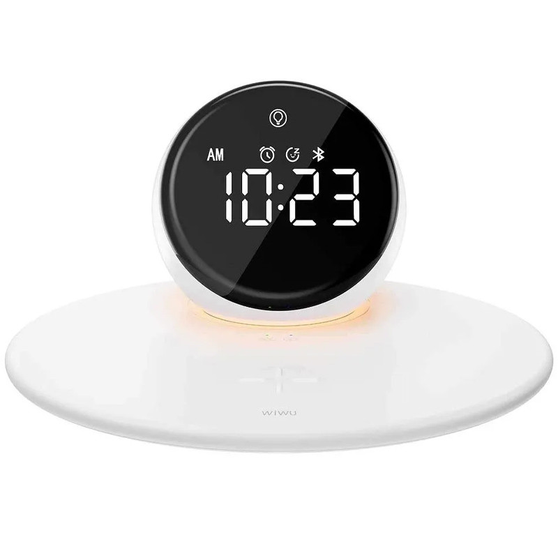 Купити БЗП WIWU Wi-W017 15W Wireless Charger+Digital Alarm+Bluetooth Speaker