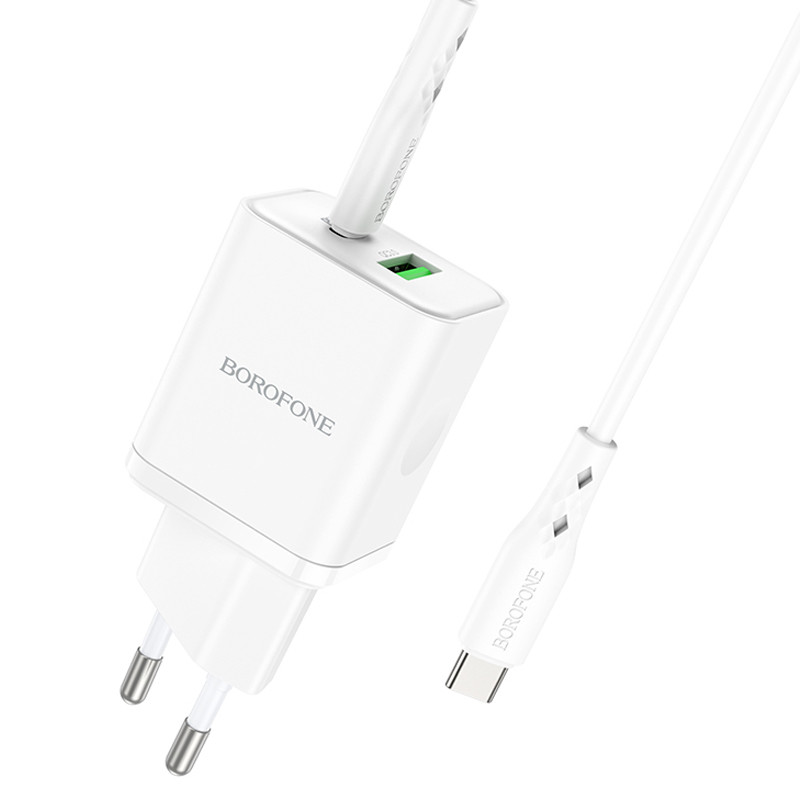 Купити МЗП Borofone BN7 PD20W+QC3.0 (1USB-A/1C) + кабель Type-C to Type-C
