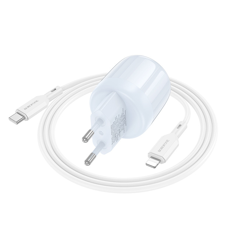 Купити МЗП Borofone BA94A Lustrous PD30W+QC3.0 (1USB-A/1C) + кабель Type-C to Lightning