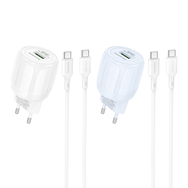 Купити МЗП Borofone BA94A Lustrous PD30W+QC3.0 (1USB-A/1C) + кабель Type-C to Type-C