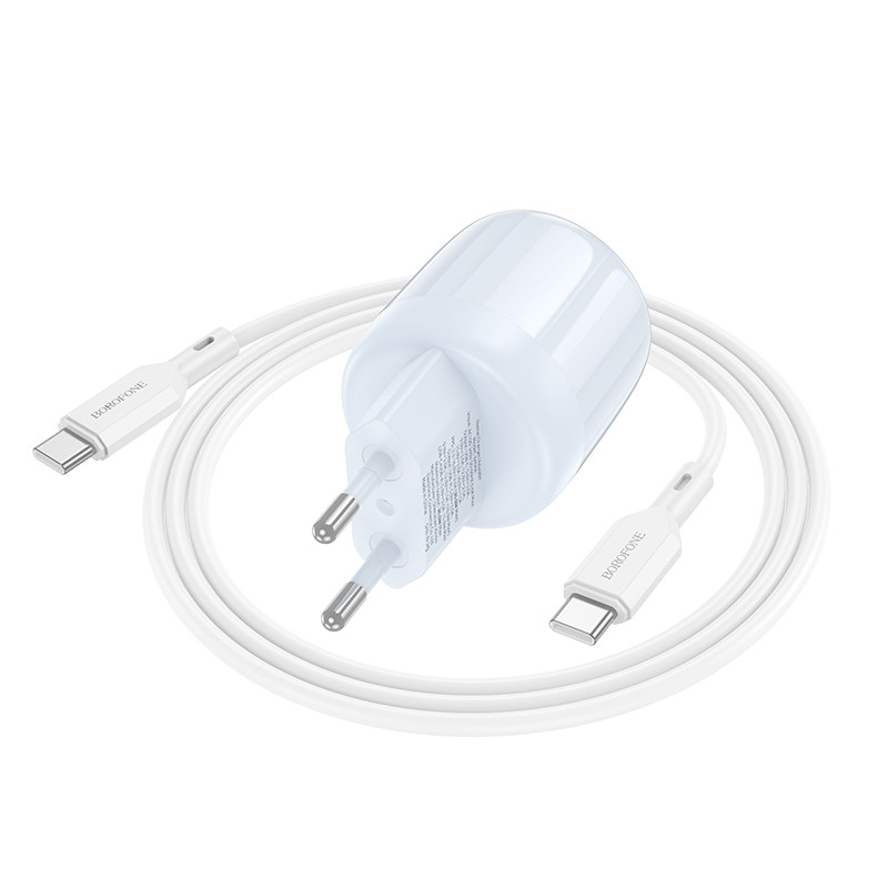 Купити МЗП Borofone BA94A Lustrous PD30W+QC3.0 (1USB-A/1C) + кабель Type-C to Type-C