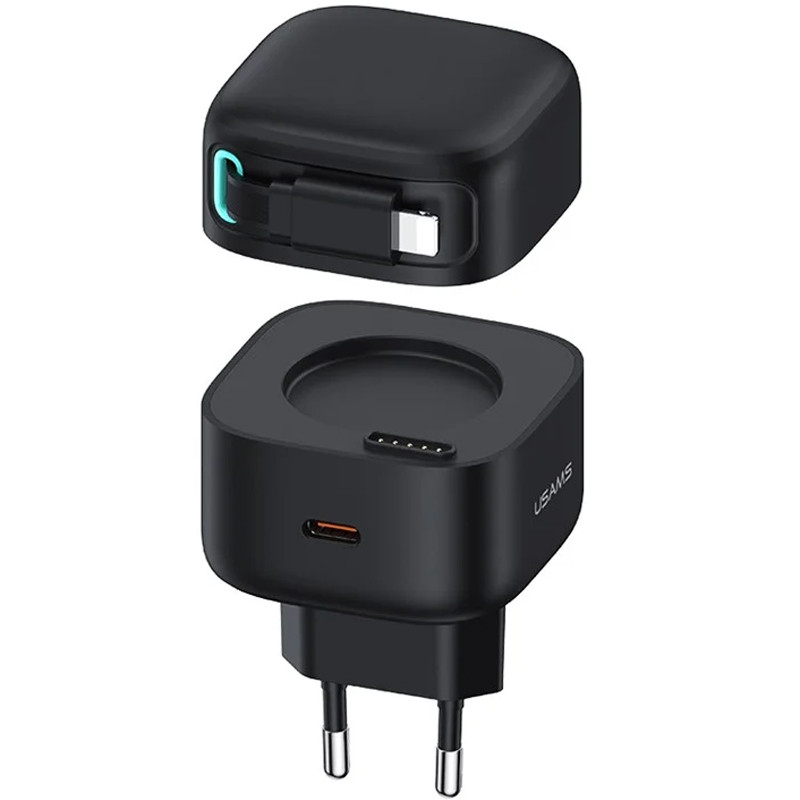 МЗП Usams US-CC209 GaN With Lightning Magnetic Retractable Cable Module XMF Ser. 35W (2USB-C)