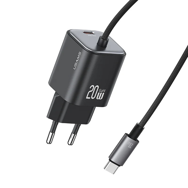 МЗП Usams US-CC261 GaN JC Ser. 20W (2USB-C) + кабель Type-C to Type-C