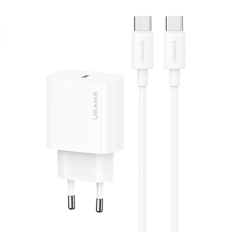 Купити МЗП Usams US-CC226 Kit-Yi Ser. 20W (1USB-C) + кабель Type-C to Type-C