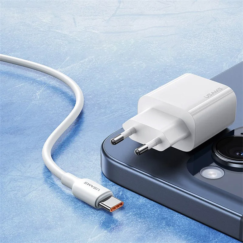 Купити МЗП Usams US-CC226 Kit-Yi Ser. 20W (1USB-C) + кабель Type-C to Type-C