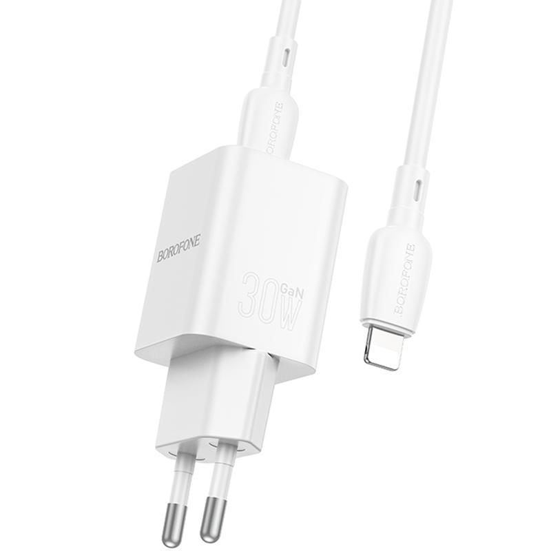 Купити МЗП Borofone BN14 Royal PD30W+QC3.0 (1USB-A/1C) + кабель Type-C to Lightning
