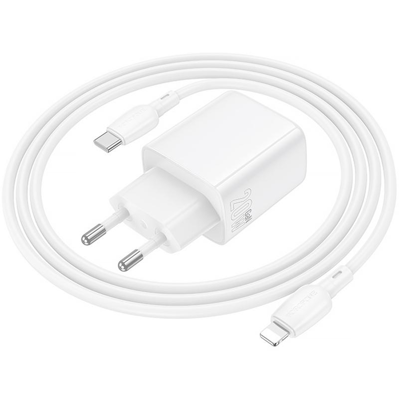 Купити МЗП Borofone BN27 Fuente PD20W+QC3.0 (1USB-A/1C) + кабель Type-C to Lightning