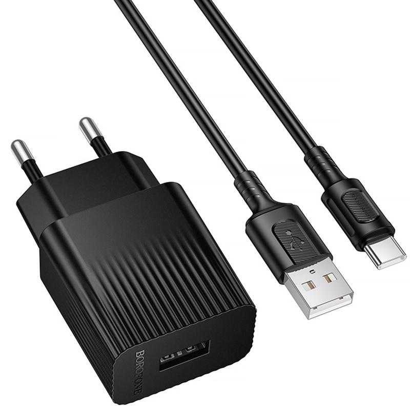 Купити МЗП Borofone BAS71A Source 10.5W (1USB-A) + кабель USB to Type-C