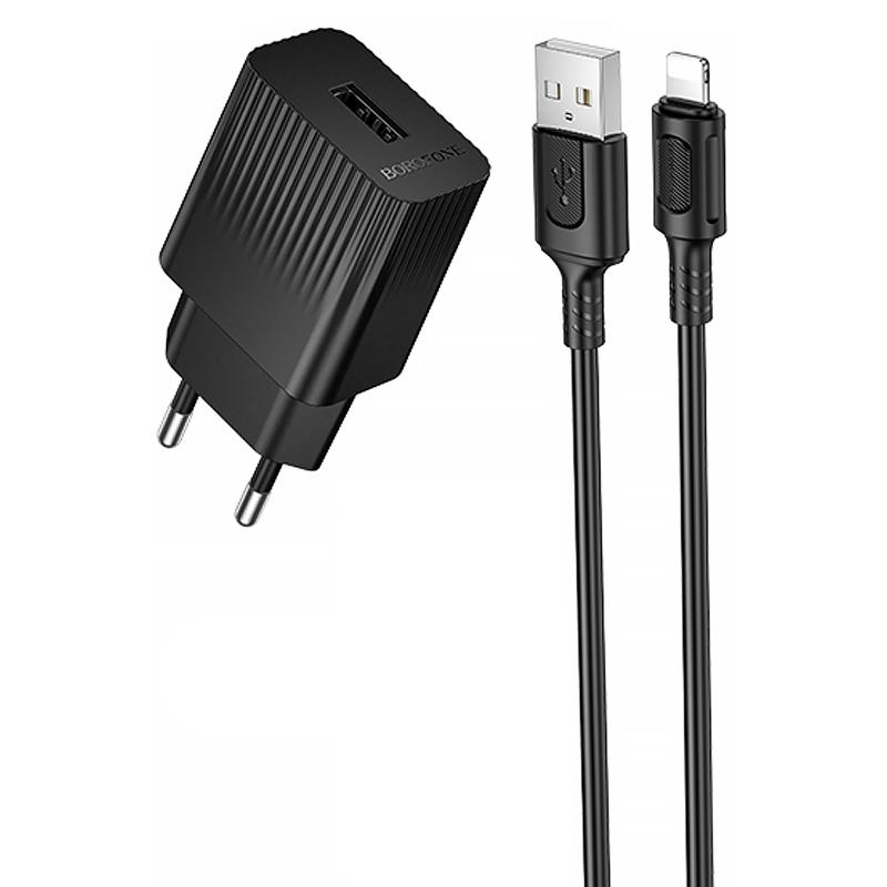 Купити МЗП Borofone BAS71A Source 10.5W (1USB-A) + кабель USB to Lightning