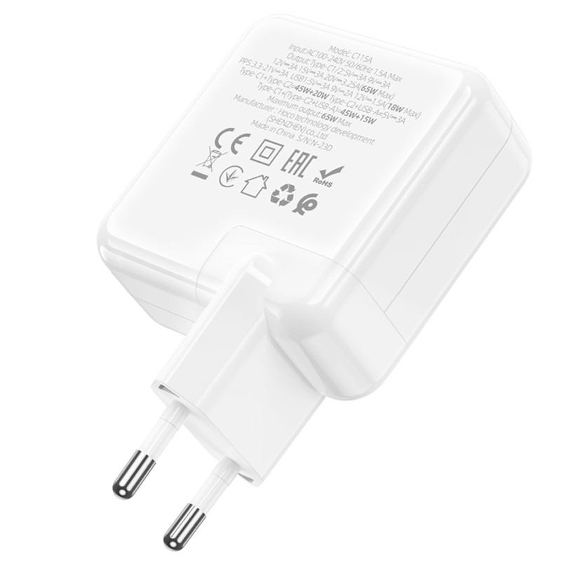 Купити МЗП Hoco C115A Header PD65W+QC3.0 (1USB-A/2C)