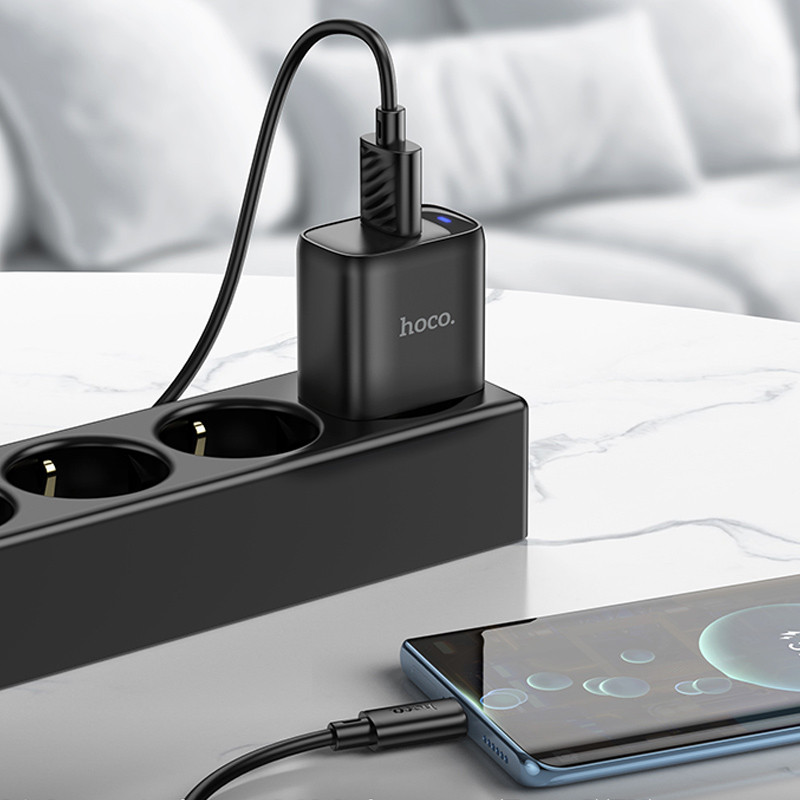 Купити МЗП Hoco C140A Smart QC3.0 18W (1USB-A) + кабель USB to Type-C