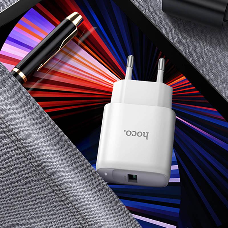 Купити МЗП Hoco C140A Smart QC3.0 18W (1USB-A) + кабель USB to MicroUSB