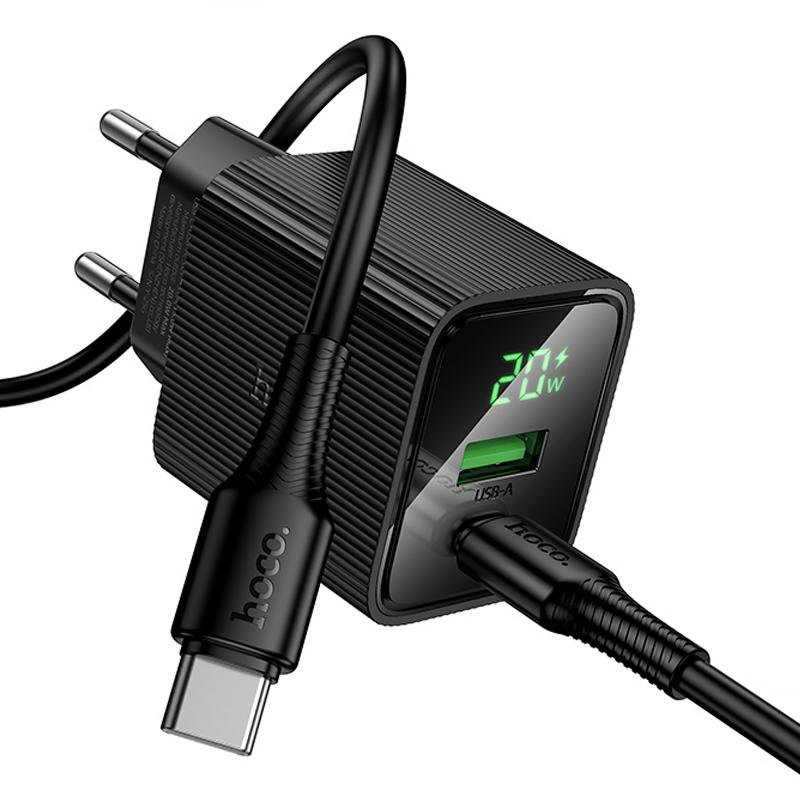 Купити МЗП Hoco CS83A Excellent with digital display PD20W+QC3.0 (1USB-A/1C) + кабель Type-C to Type-C