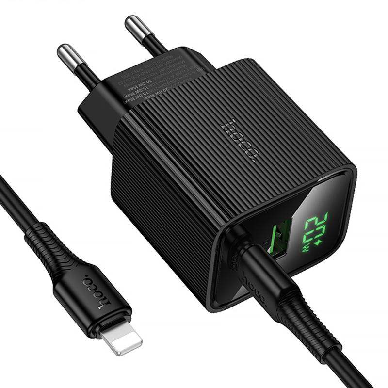 Купити МЗП Hoco CS83A Excellent with digital display PD20W+QC3.0 (1USB-A/1C) + кабель Type-C to Lightning