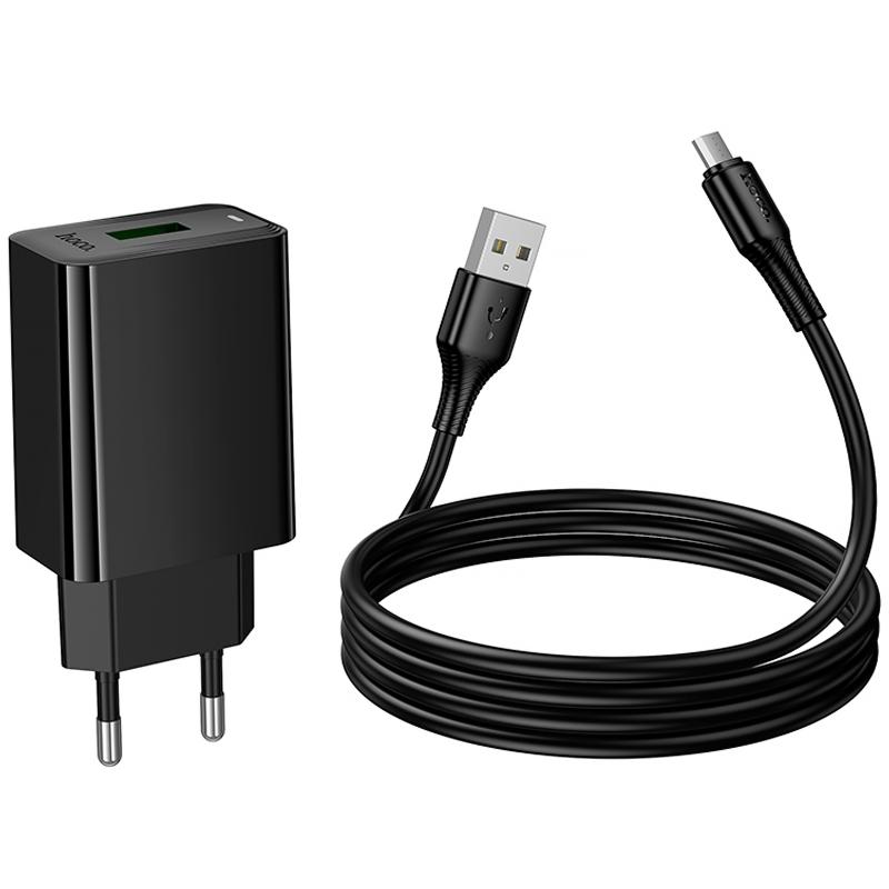 Купити МЗП Hoco CS92A Leader QC3.0 18W (1USB-A) + кабель USB to MicroUSB