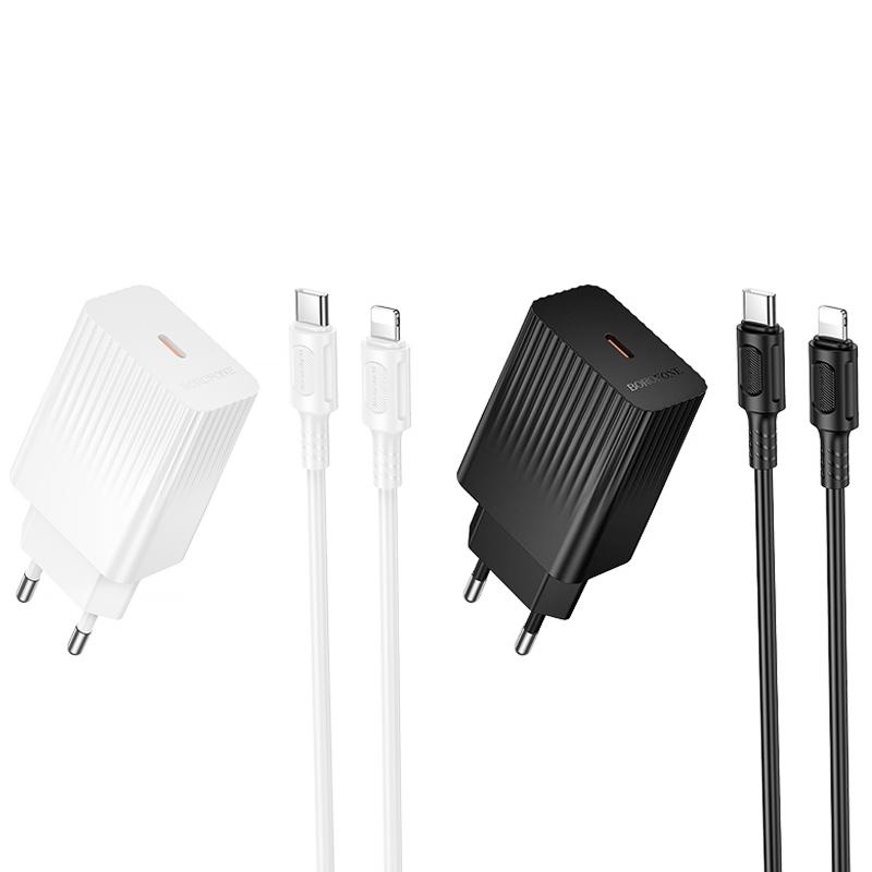 Купити МЗП Borofone BAS73A Source PD20W (1USB-C) + кабель Type-C to Lightning