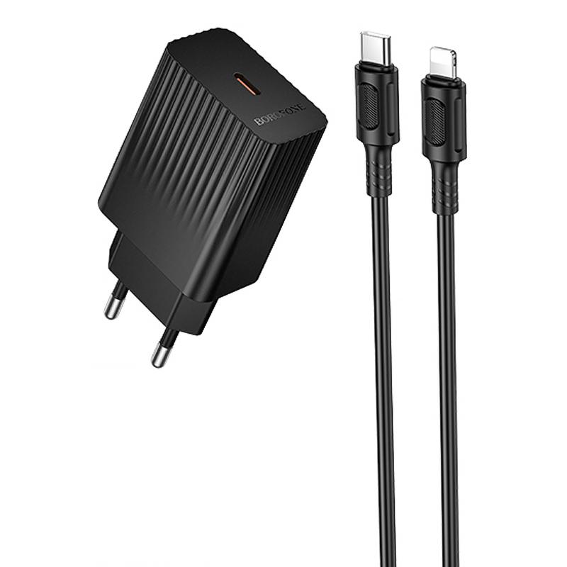 Купити МЗП Borofone BAS73A Source PD20W (1USB-C) + кабель Type-C to Lightning