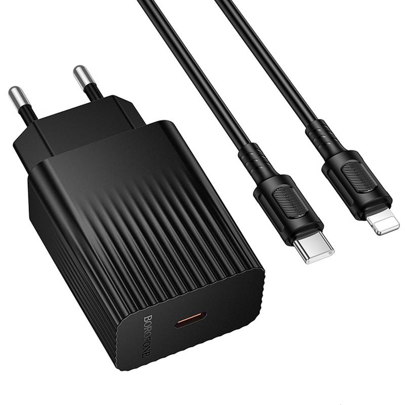 Купити МЗП Borofone BAS73A Source PD20W (1USB-C) + кабель Type-C to Lightning
