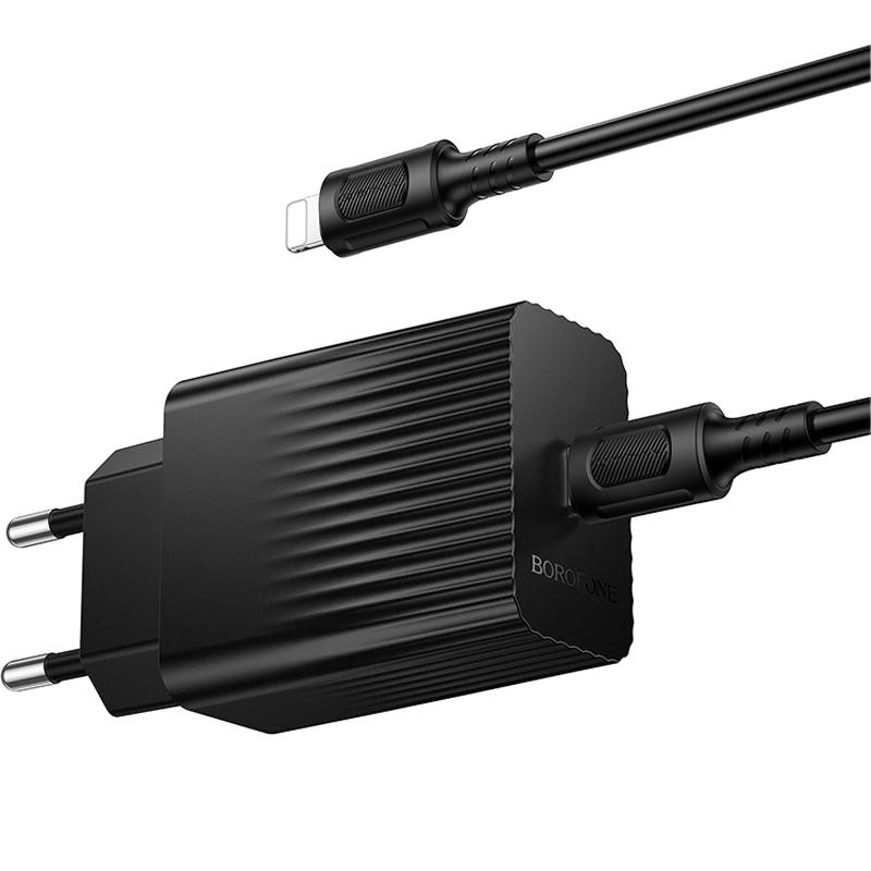 Купити МЗП Borofone BAS73A Source PD20W (1USB-C) + кабель Type-C to Lightning