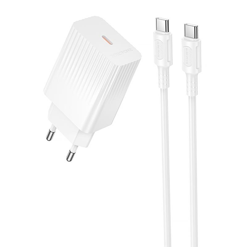 Купити МЗП Borofone BAS73A Source PD20W (1USB-C) + кабель Type-C to Type-C