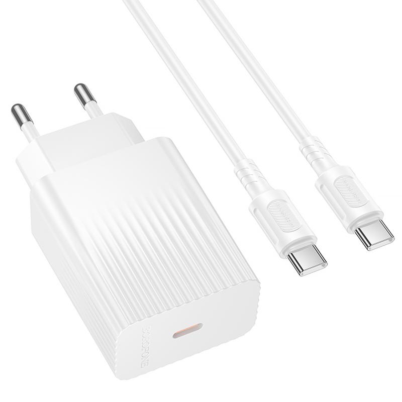 Купити МЗП Borofone BAS73A Source PD20W (1USB-C) + кабель Type-C to Type-C