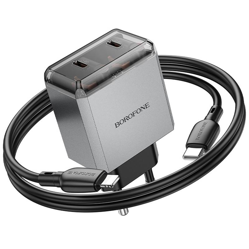 Купити МЗП Borofone BN21 Lena PD40W+QC3.0 (2USB-C) + кабель Type-C to Lightning