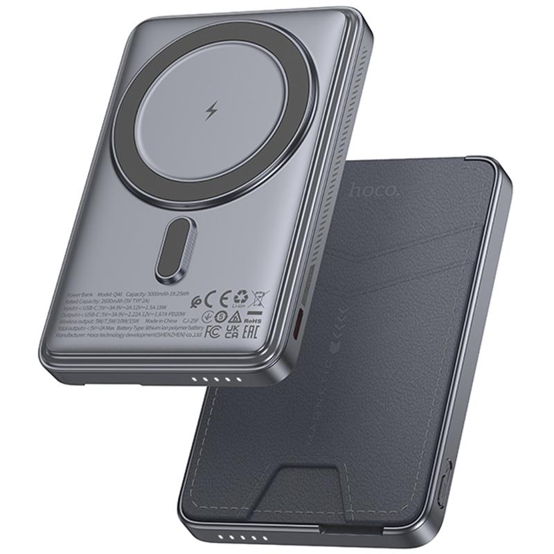 Купити Портативний ЗП Power Bank Hoco Q46 Title PD20W з БЗП+card holder 5000 mAh