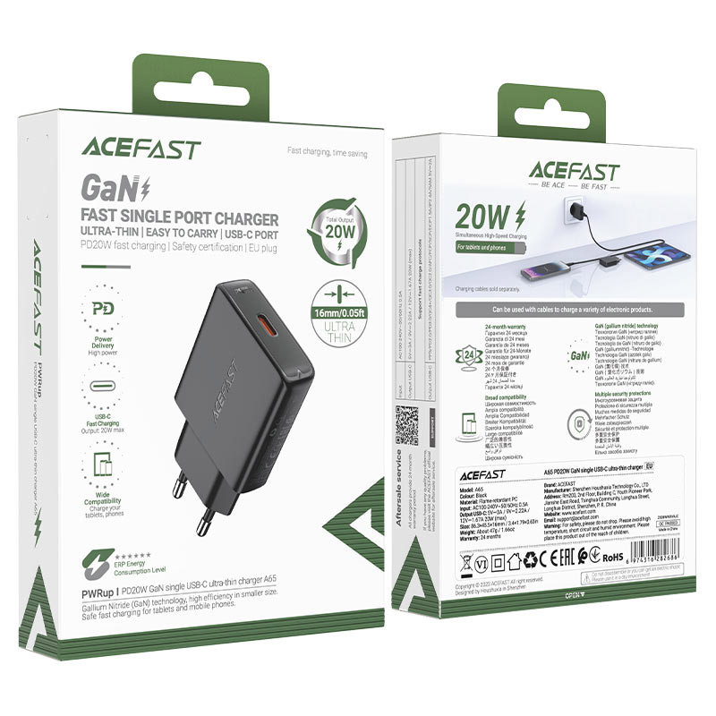 Купити МЗП Acefast A65 PD20W GaN (USB-C)