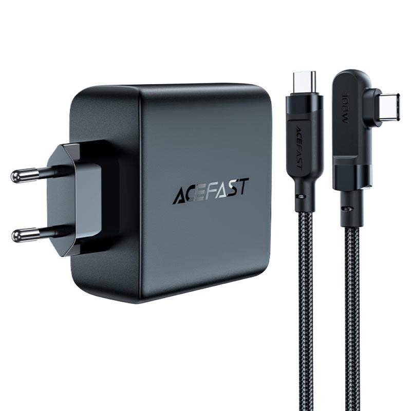 Купити МЗП Acefast A37 PD100W+QC3.0 GaN (1USB-A/3C) + кабель Type-C to Type-C 2m
