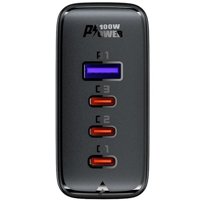 Купити МЗП Acefast A37 PD100W+QC3.0 GaN (1USB-A/3C) + кабель Type-C to Type-C 2m