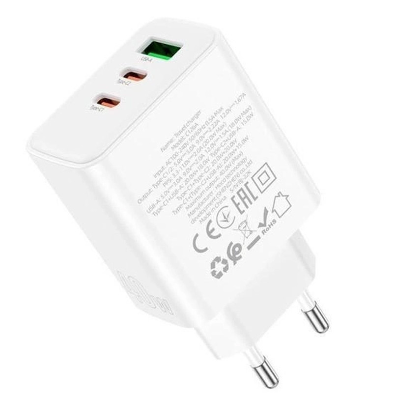 Купити МЗП Hoco C126A PD40W+QC3.0 (1USB/2Type-C)