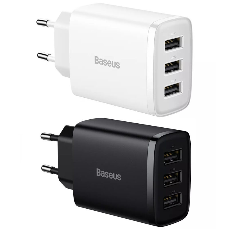 Купити МЗП Baseus Compact 17W (3USB-A) (CCXJ02)