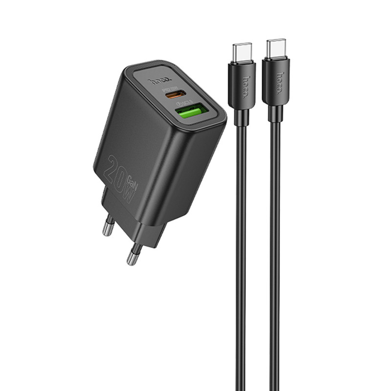Купити МЗП Hoco N61 Gentle PD20W+QC3.0 (1USB-A/1C) + кабель Type-C to Type-C
