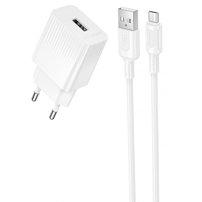 Купити МЗП Borofone BAS71A Source 10.5W (1USB-A) + кабель USB to MicroUSB