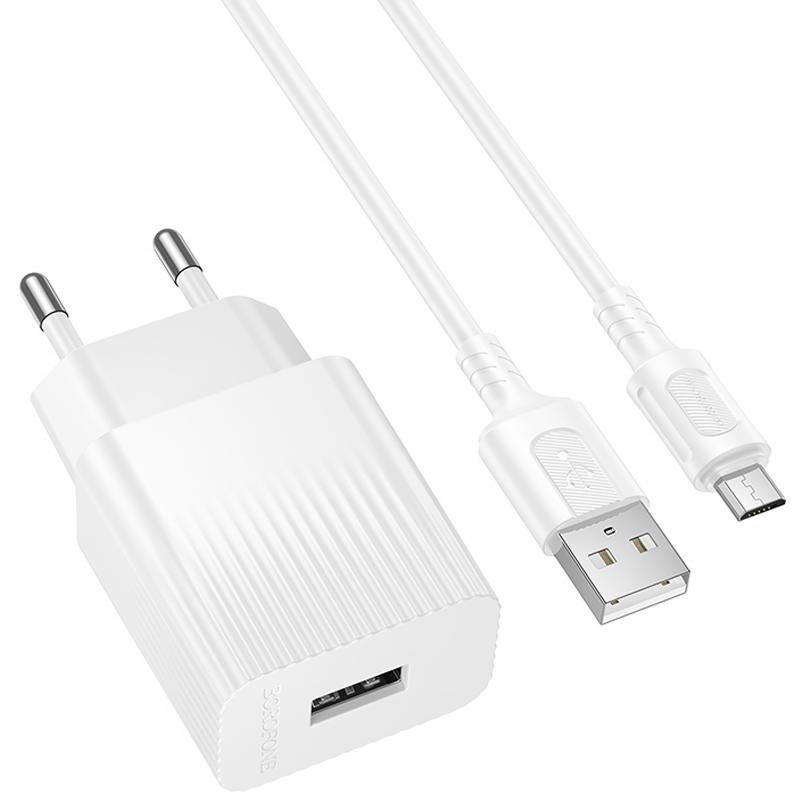 Купити МЗП Borofone BAS71A Source 10.5W (1USB-A) + кабель USB to MicroUSB